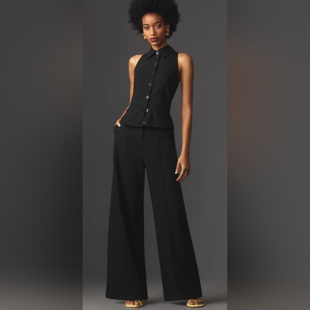 Anthropologie Tailored Peplum Jumpsuit